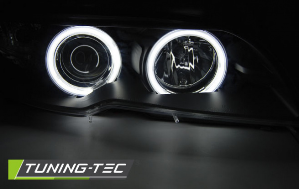Xenon CCFL Angel Eyes Scheinwerfer für BMW 3er E46 Coupe und Cabrio 03-06 schwarz Set